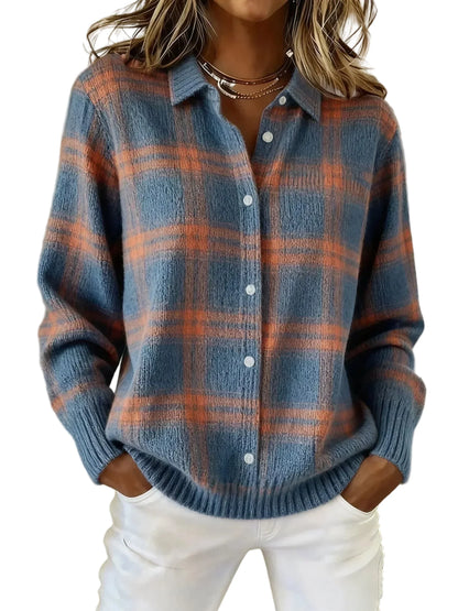 Victoria | Suéter Retro de lana artesanal con Contraste Casual