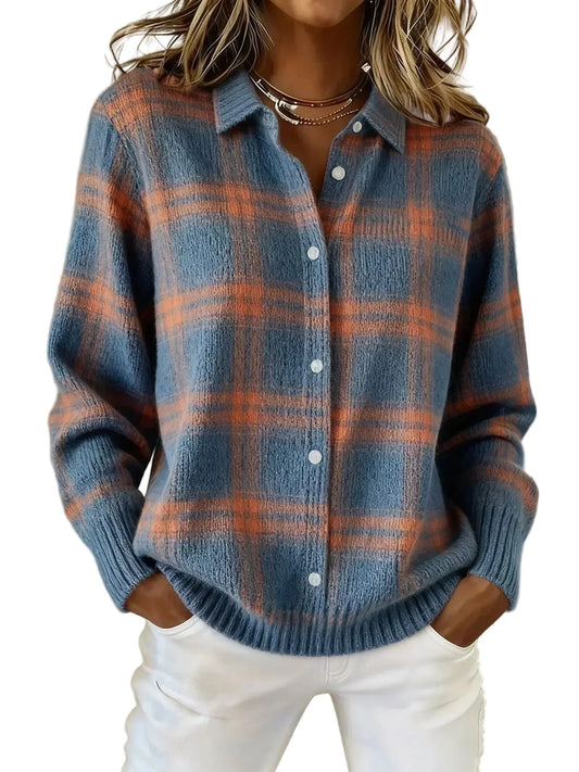 Victoria | Suéter Retro de lana artesanal con Contraste Casual