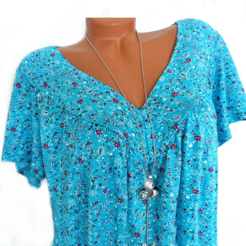Elle | Camiseta Flora con cuello en V