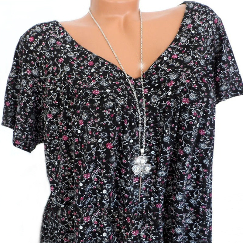 Elle | Camiseta Flora con cuello en V