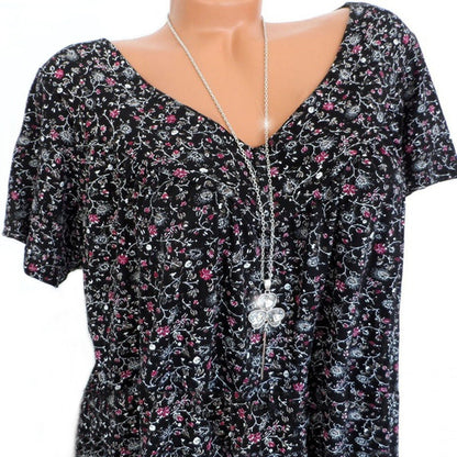 Elle | Camiseta Flora con cuello en V