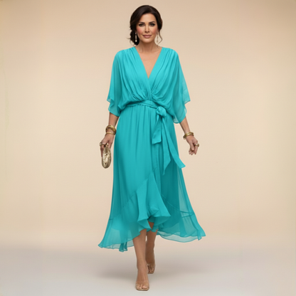 Monica | Vestido Elegante de Cuello en V Atemporal