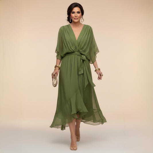 Monica | Vestido Elegante de Cuello en V Atemporal