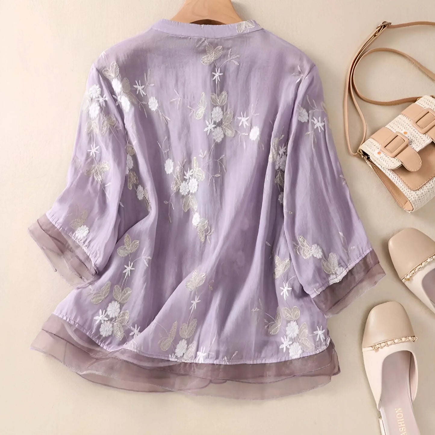 Emily | Blusa de Algodón con Flores Bordadas