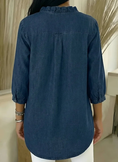 Marina | Top de Denim con Volantes