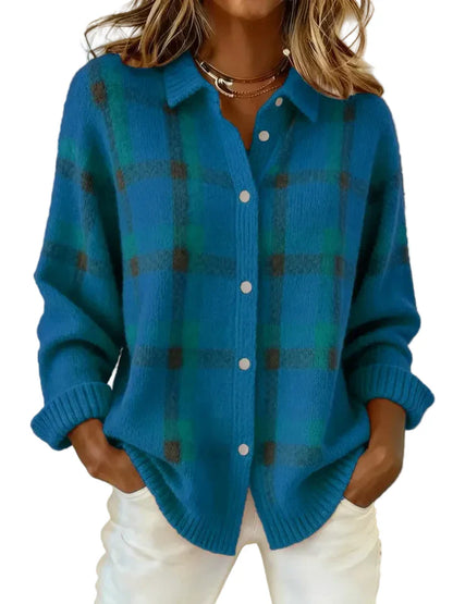 Victoria | Suéter Retro de lana artesanal con Contraste Casual