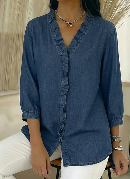 Marina | Top de Denim con Volantes