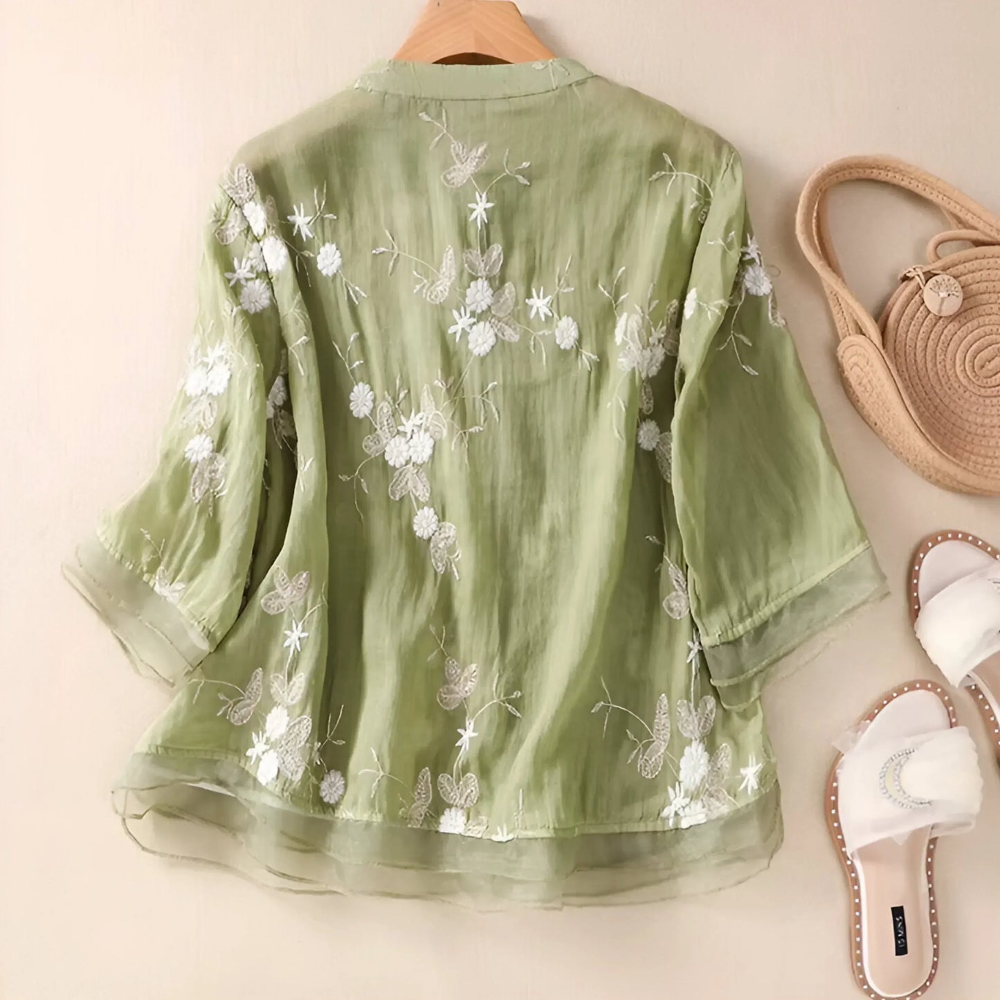 Emily | Blusa de Algodón con Flores Bordadas