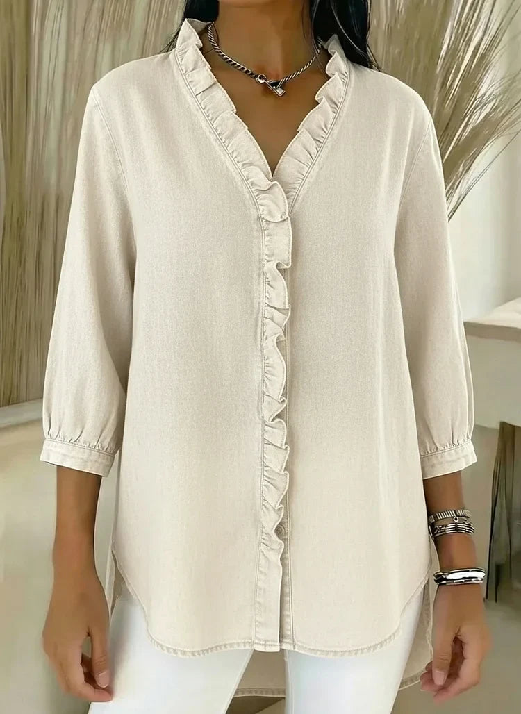 Marina | Top de Denim con Volantes