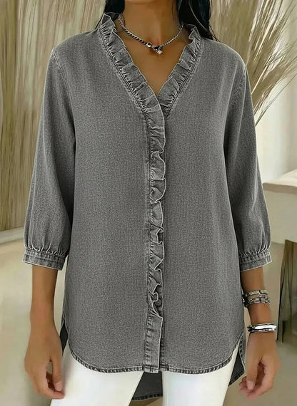Marina | Top de Denim con Volantes
