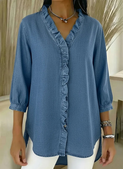 Marina | Top de Denim con Volantes