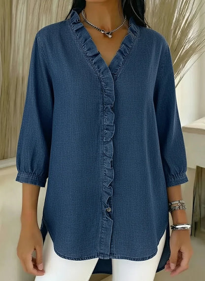 Marina | Top de Denim con Volantes