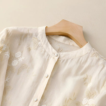Emily | Blusa de Algodón con Flores Bordadas