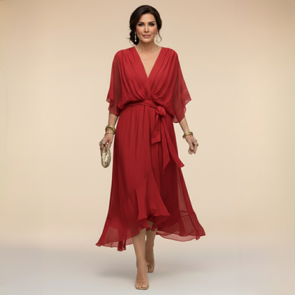 Monica | Vestido Elegante de Cuello en V Atemporal