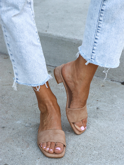 Cara | Tacones bloque beige