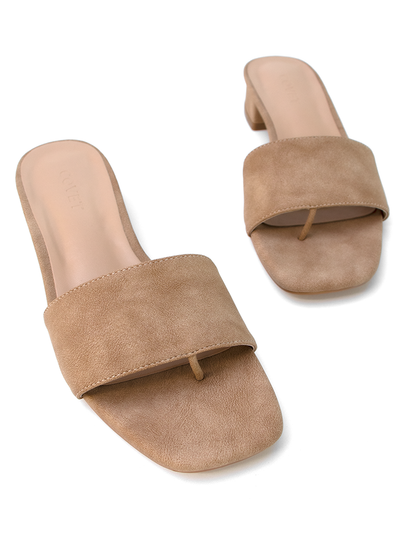 Cara | Tacones bloque beige