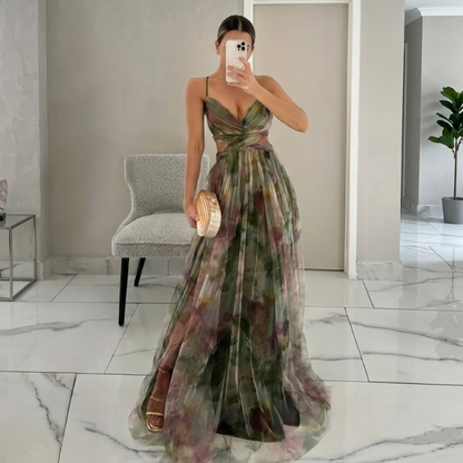 Nadine | Encantador Vestido Largo con Estampado Floral