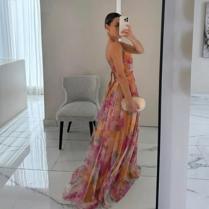 Nadine | Encantador Vestido Largo con Estampado Floral