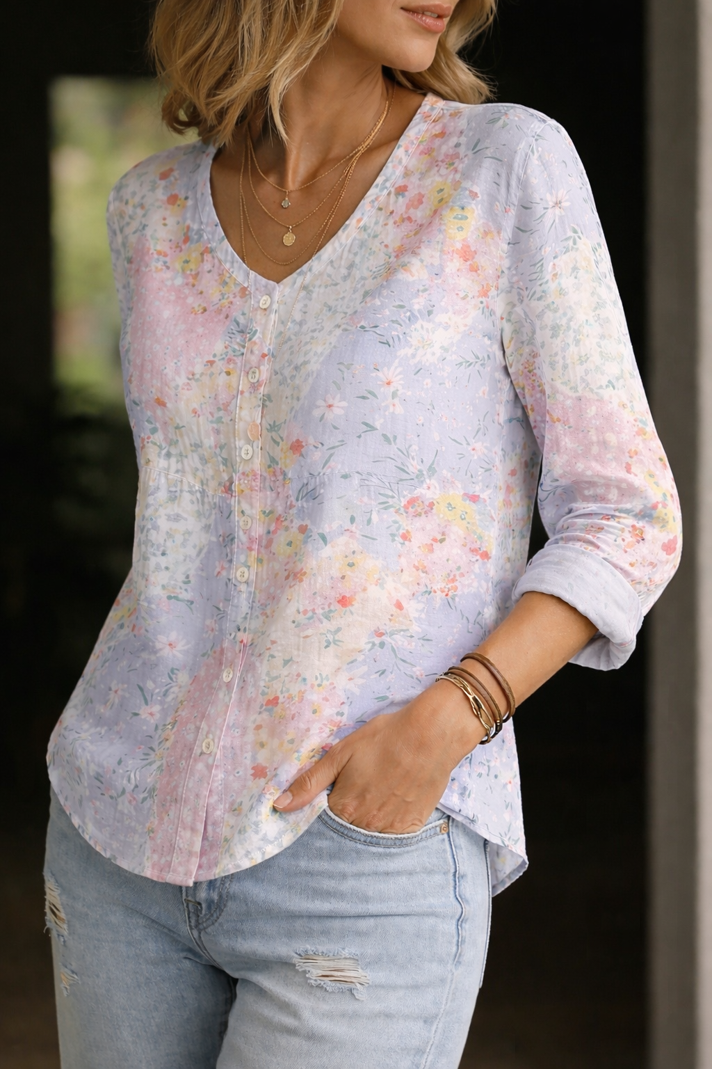 Mira | Blusa de Parches Florales
