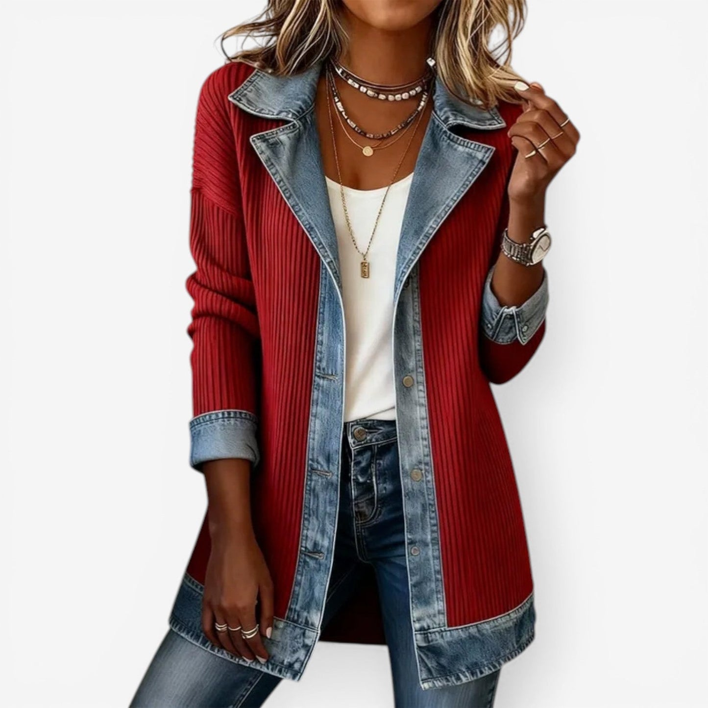 Emilia | Blazer en denim mezclado