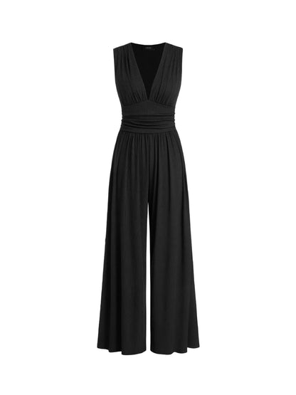 Caridad | Mono sin mangas elegante con piernas anchas