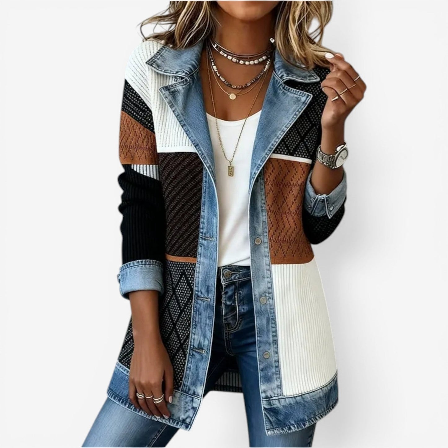 Emilia | Blazer en denim mezclado