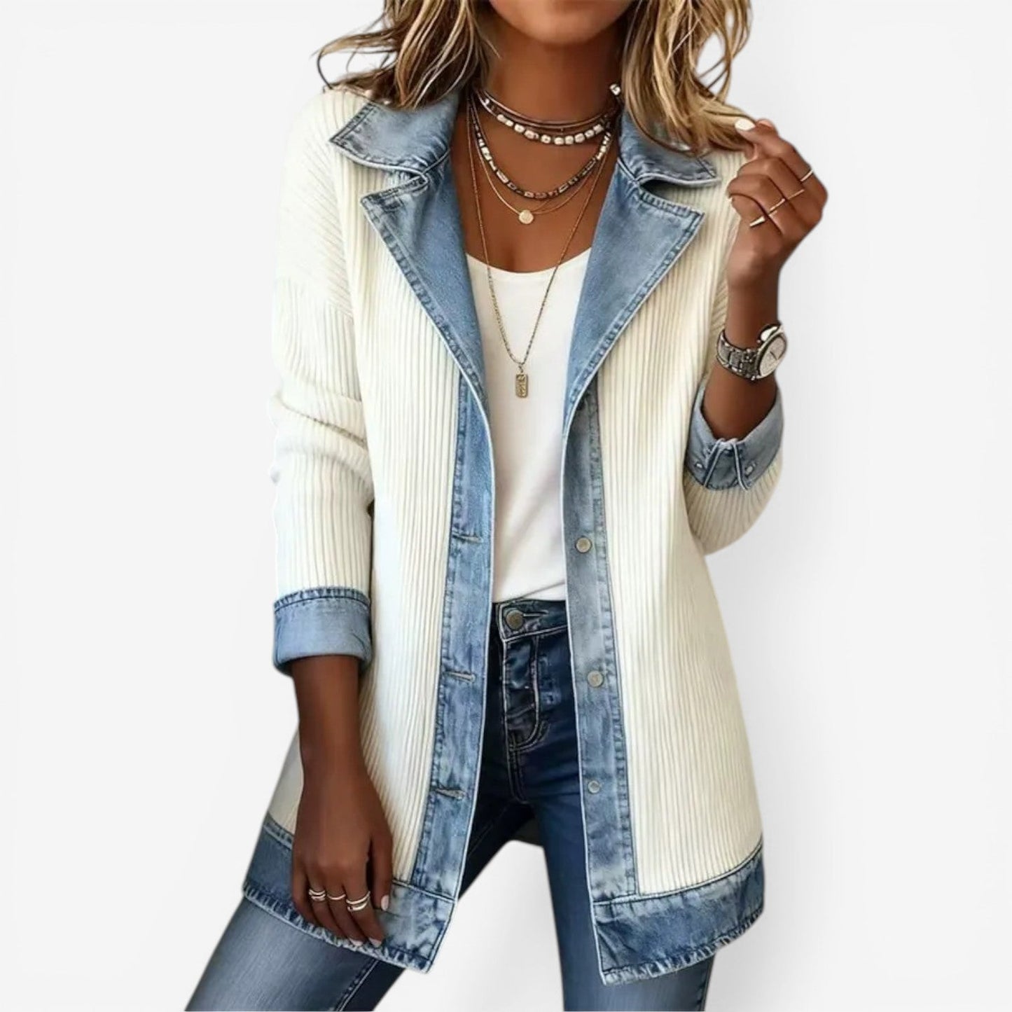 Emilia | Blazer en denim mezclado
