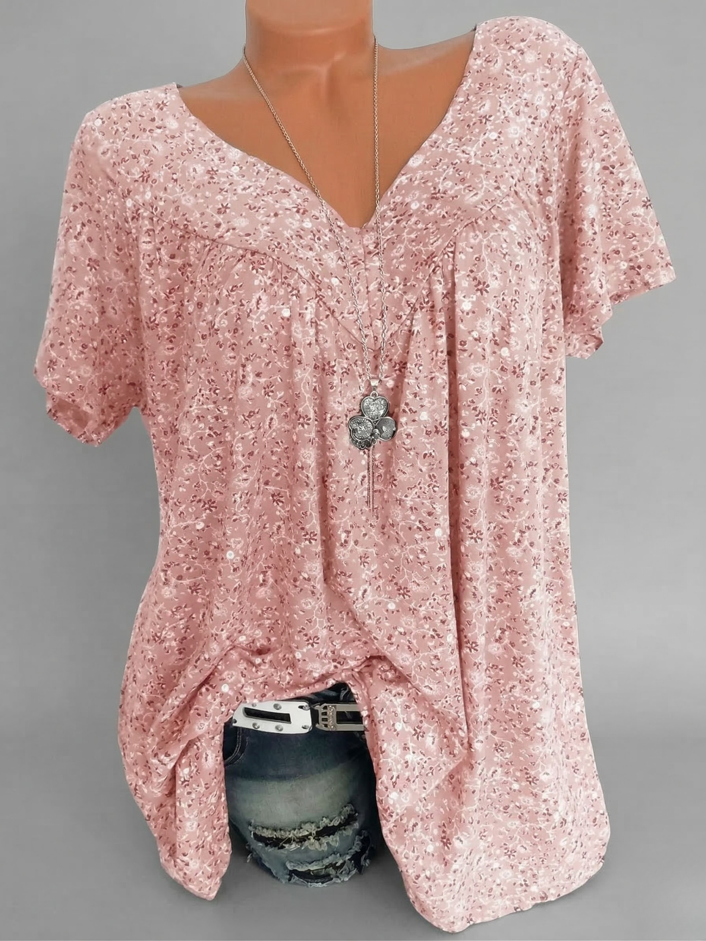 Elle | Camiseta Flora con cuello en V