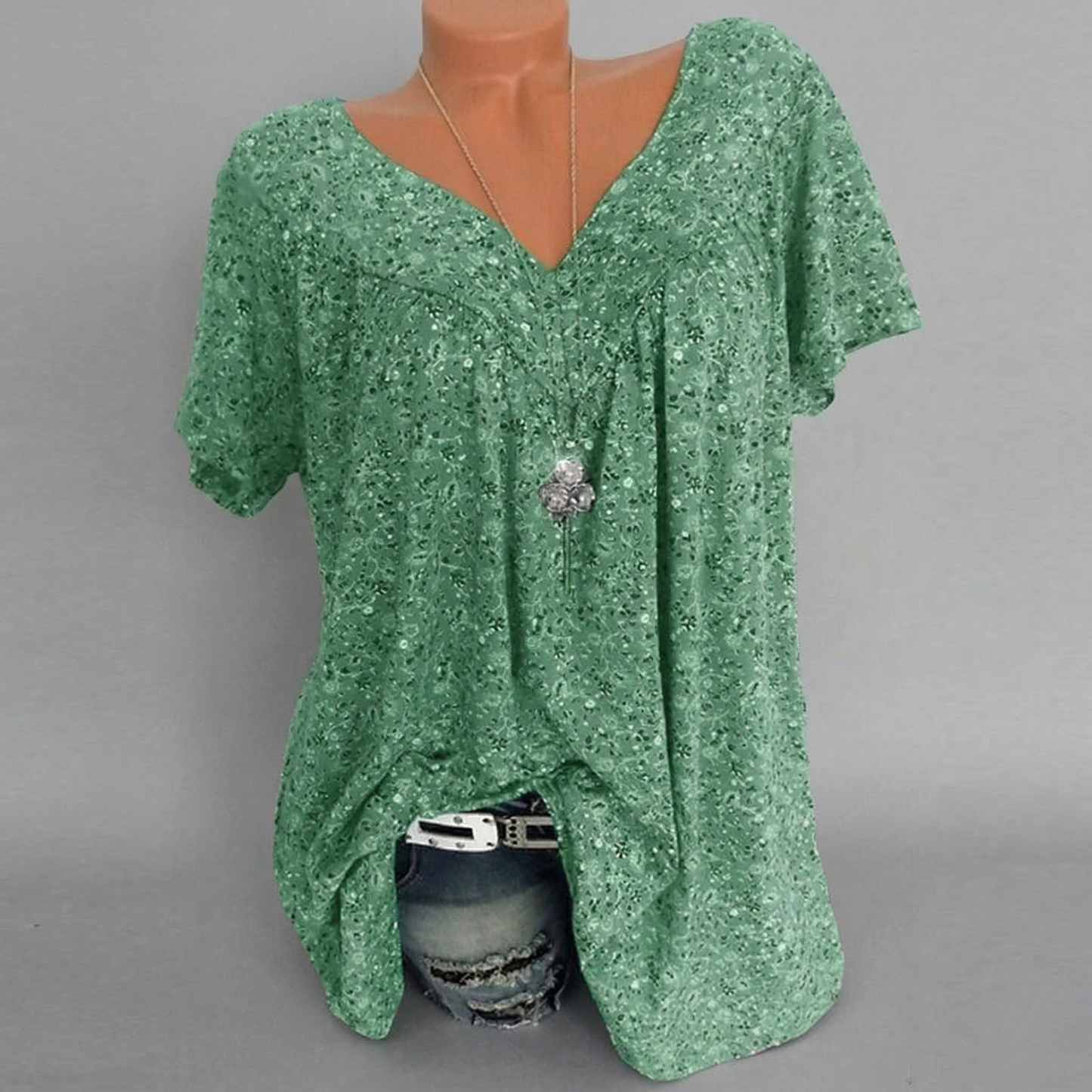 Elle | Camiseta Flora con cuello en V
