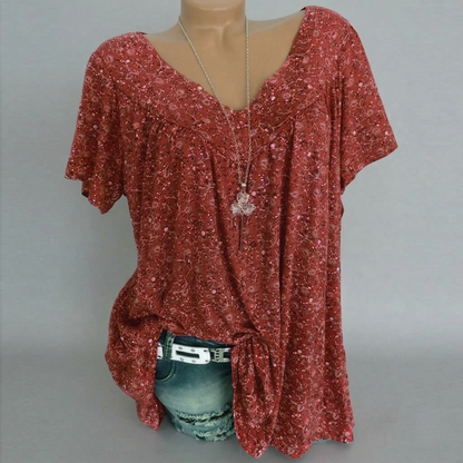 Elle | Camiseta Flora con cuello en V