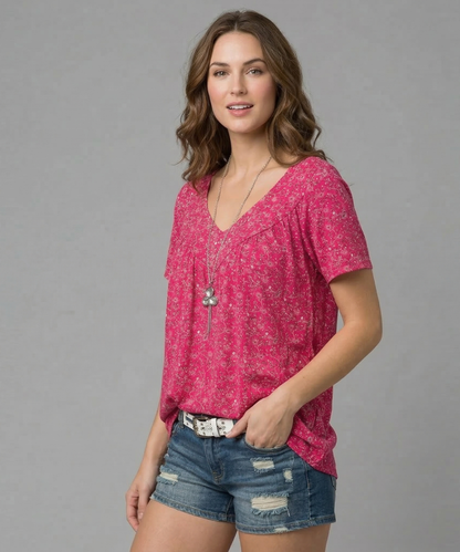 Elle | Camiseta Flora con cuello en V