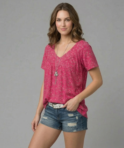 Elle | Camiseta Flora con cuello en V