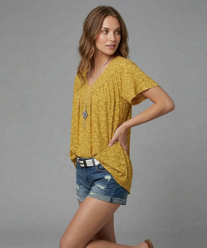 Elle | Camiseta Flora con cuello en V