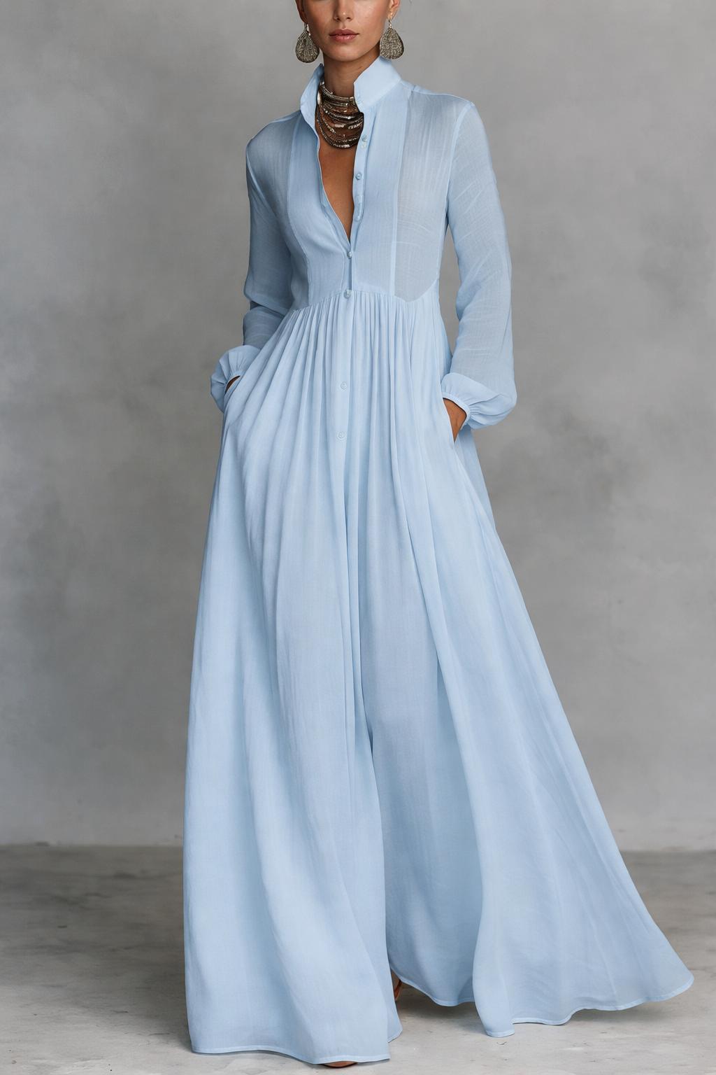 Julie | Vestido Maxi con Botones Fluidos