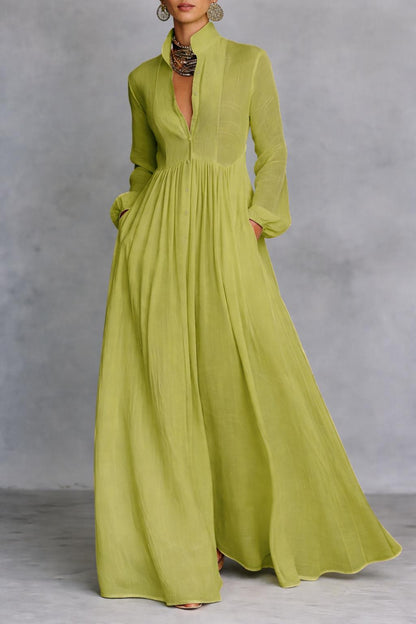 Julie | Vestido Maxi con Botones Fluidos