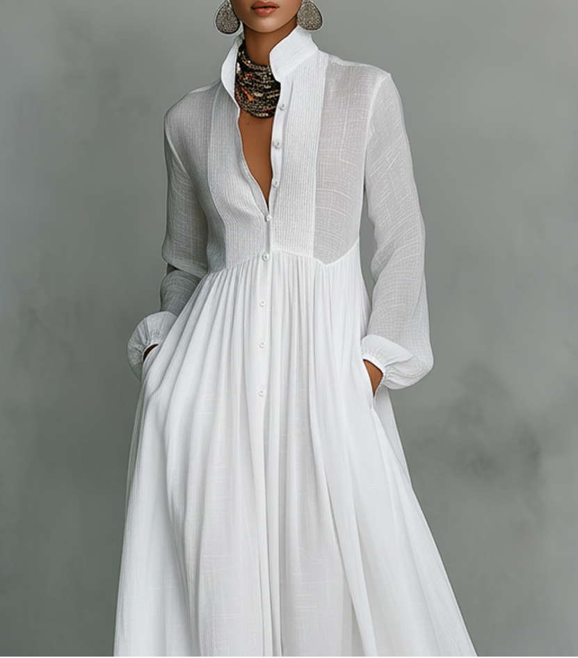 Julie | Vestido Maxi con Botones Fluidos
