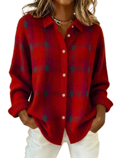 Victoria | Suéter Retro de lana artesanal con Contraste Casual