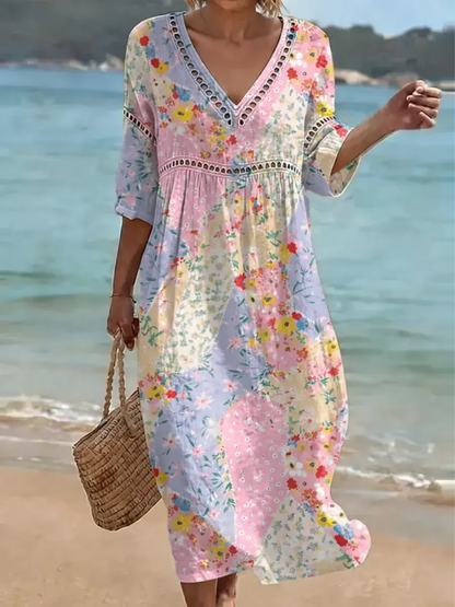 Clara | Vestido de Parches Florales
