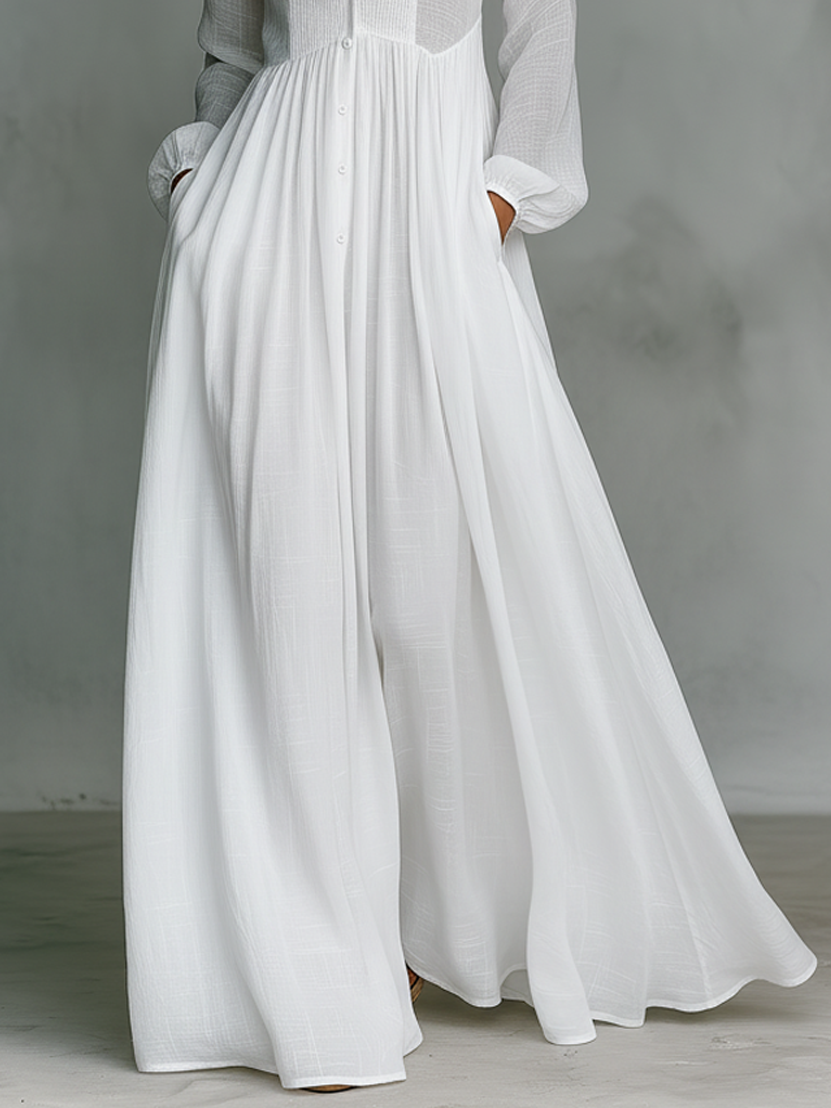 Julie | Vestido Maxi con Botones Fluidos