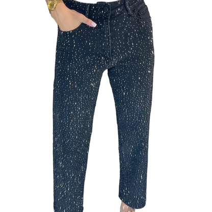 Gabrielle | Jeans de pierna recta con strass